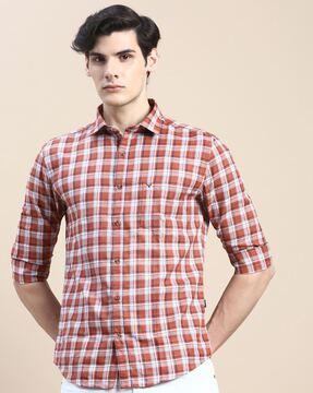 checked slim fit shirt