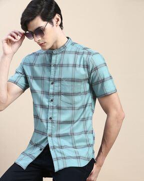 checked slim fit shirt