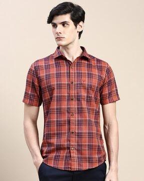 checked slim fit shirt