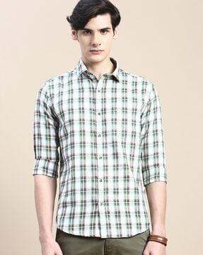 checked slim fit shirt