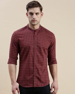 checked slim fit shirt