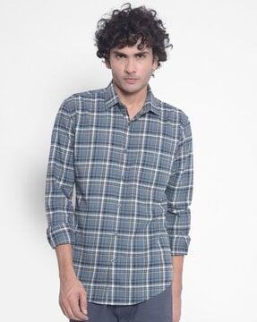 checked slim-fit shirt