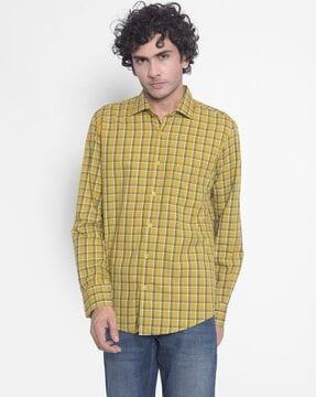 checked slim-fit shirt