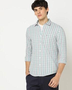 checked slim fit shirt