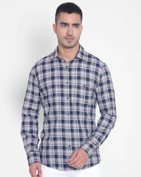 checked slim fit shirt