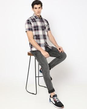 checked slim fit shirt