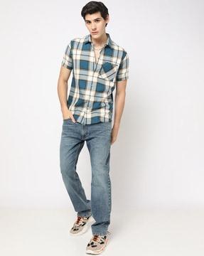 checked slim fit shirt