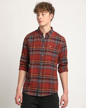 checked slim fit shirt