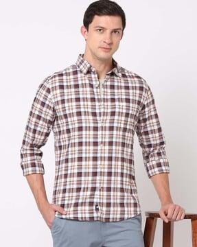 checked slim fit shirt