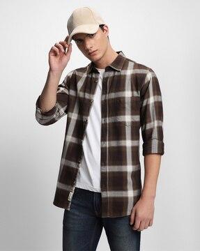 checked slim fit shirt