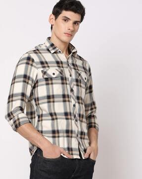 checked slim fit shirt