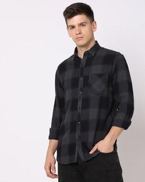 checked slim fit shirt