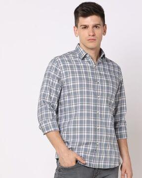 checked slim fit shirt