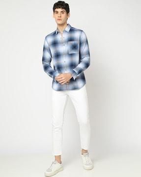 checked slim fit shirt