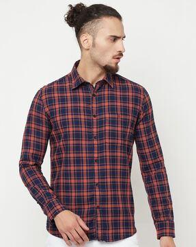 checked slim fit shirt