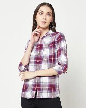 checked slim fit shirt