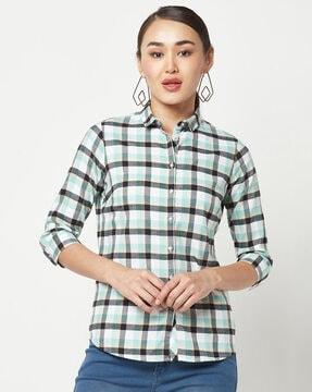 checked slim fit shirt