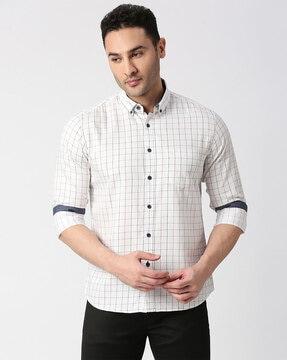 checked slim fit shirt