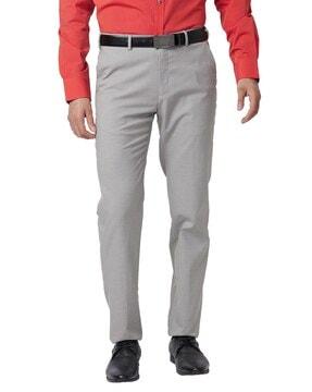 checked slim fit trousers with insert pockets with insert pockets