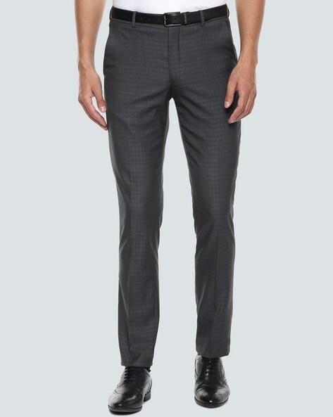 checked slim fit trousers