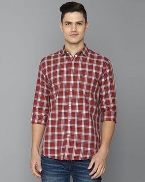 checked slim fit with patch pocket