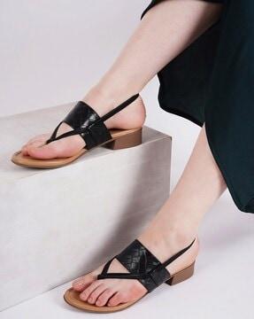 checked sling-back flat sandals