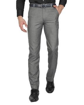 checked straight fit trouser