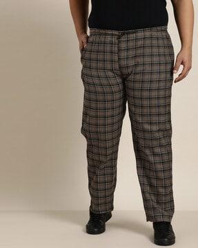 checked straight track pant