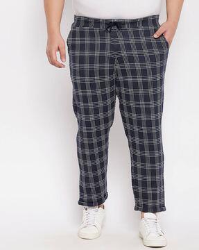 checked straight track pants
