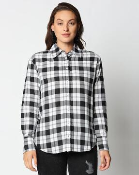 checked tailored fit shirt