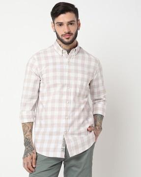 checked tailored fit shirt