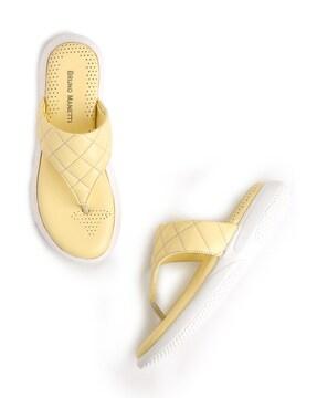 checked thong-strap flat sandals