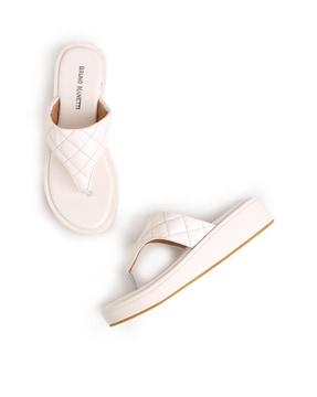 checked thong-strap flat sandals