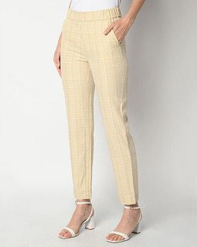 checked trousers with insert pockets