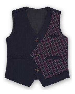 checked waist coat with insert pocket