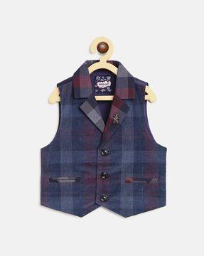 checked waist-coat with welt pocket