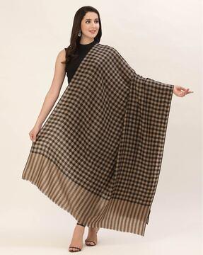 checked woolen shawl