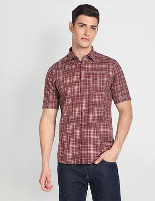 checkered half sleeve casual shirt