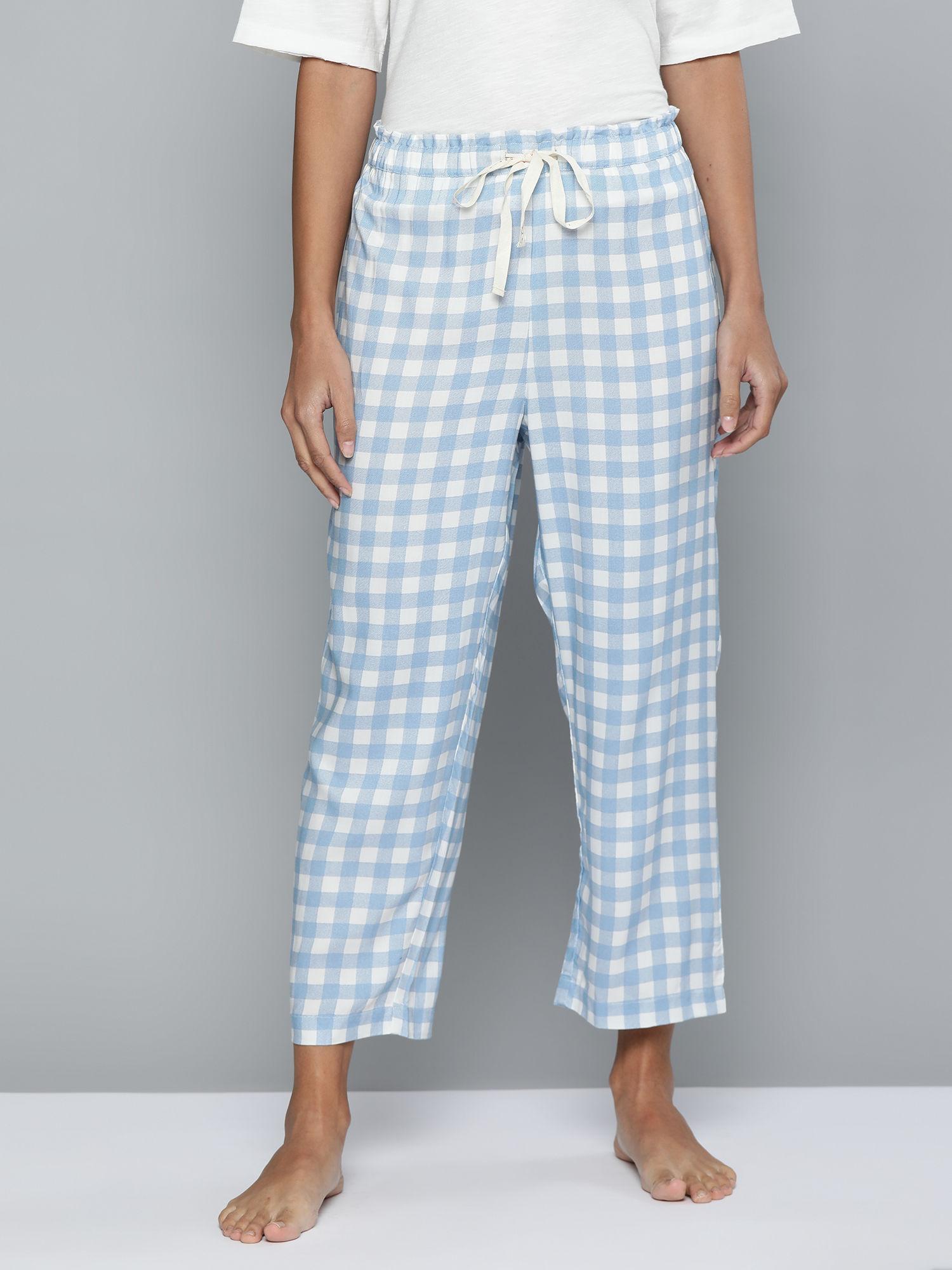 checkered pyjama - blue