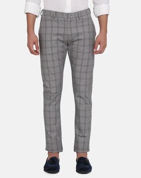 checkered slim fit pants