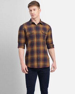 checkered slim fit shirt