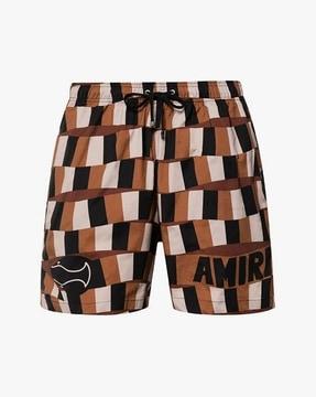 checkered snake swim trunk