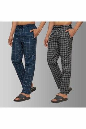 checks cotton regular fit men's pyjamas - multi