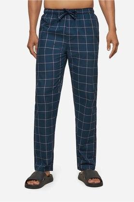 checks cotton regular fit men's pyjamas - navy