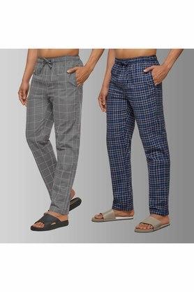 checks cotton regular fit mens pyjamas - multi