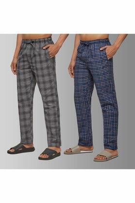 checks cotton regular fit mens pyjamas - multi