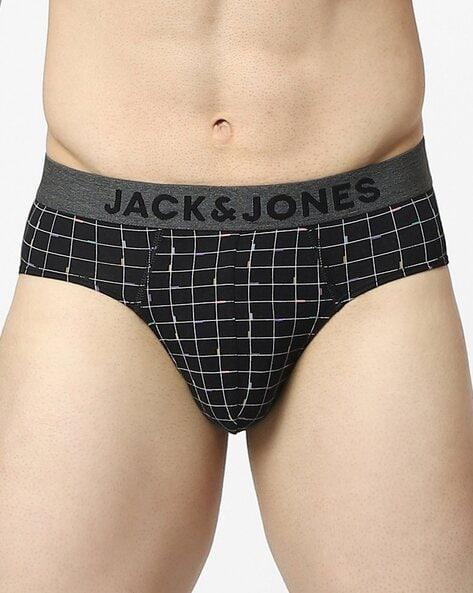 checks briefs with elasticated waistband