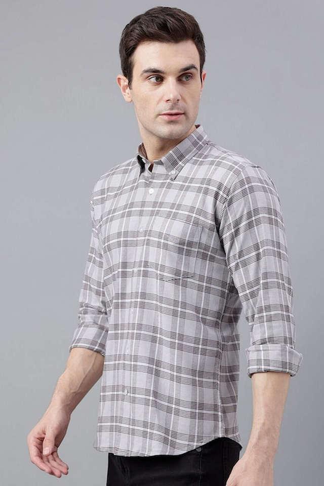 checks collared cotton mens casual wear shirt