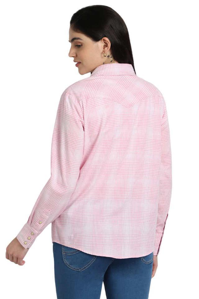 checks collared cotton womens casual wear shirt