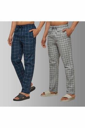 checks cotton regular fit men's pyjamas - multi